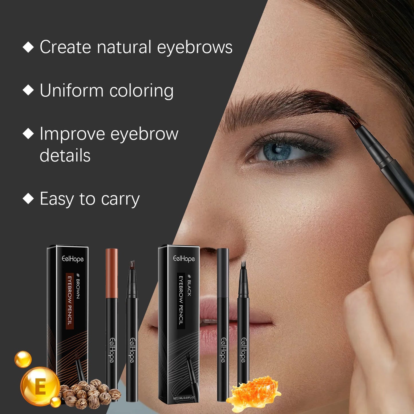 EELHOPE Four Claw Eyebrow Pencil - Natural Shaping Tool