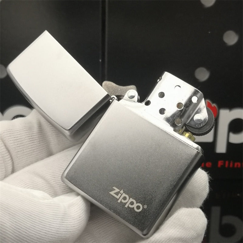 Zippo Treasure Lighter Chrome Matte Logo 205ZL - Korvel