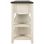 Table Console Rétro avec Étagères Ouvertes - Espresso et Beige