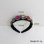 Fashionable glass inlaid diamond wide edge sponge hair hoop - Korvel