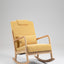 Rocking Chair Upholstered Fabric Rocking Armchair Indoor with High Backrest Glider Chairs and Lumbar Pillow for Living Room - Korvel