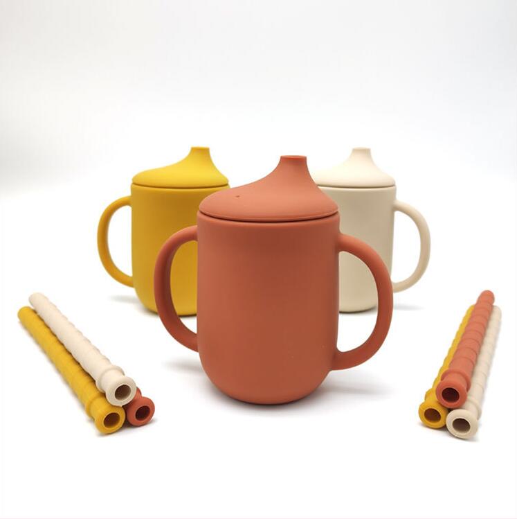 Silicone Baby Learning Drink Cup with Straw - Leak-Proof Design
