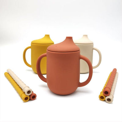 Silicone Baby Learning Drink Cup with Straw - Leak-Proof Design