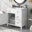 30" Bathroom Vanity with Sink Top, Bathroom Vanity Cabinet with Door and Two Drawers, Solid Wood Frame, One Package, White - Korvel