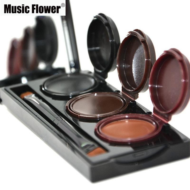 Music Flower Brand Makeup Eyeliner Gel & Eyebrow Powder Palette Waterproof Lasting Smudgeproof Cosmetics Eye Brow Enhancers - Korvel