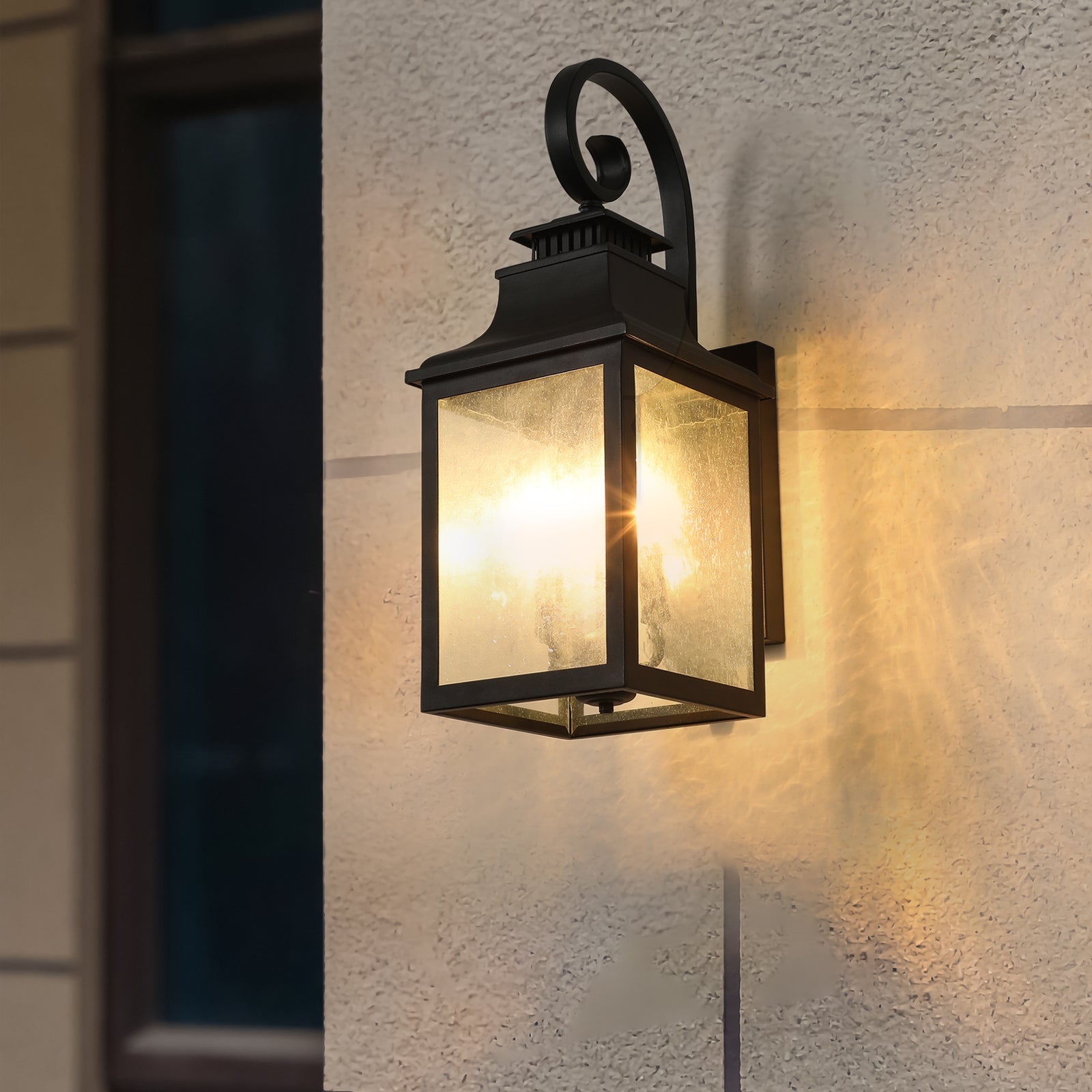 Large Outdoor Wall Lamps With Glass - Korvel