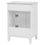 24" Bathroom Vanity with Sink, Bathroom Vanity Cabinet with One Flip Drawer and Doors, Solid Wood and MDF, White - Korvel