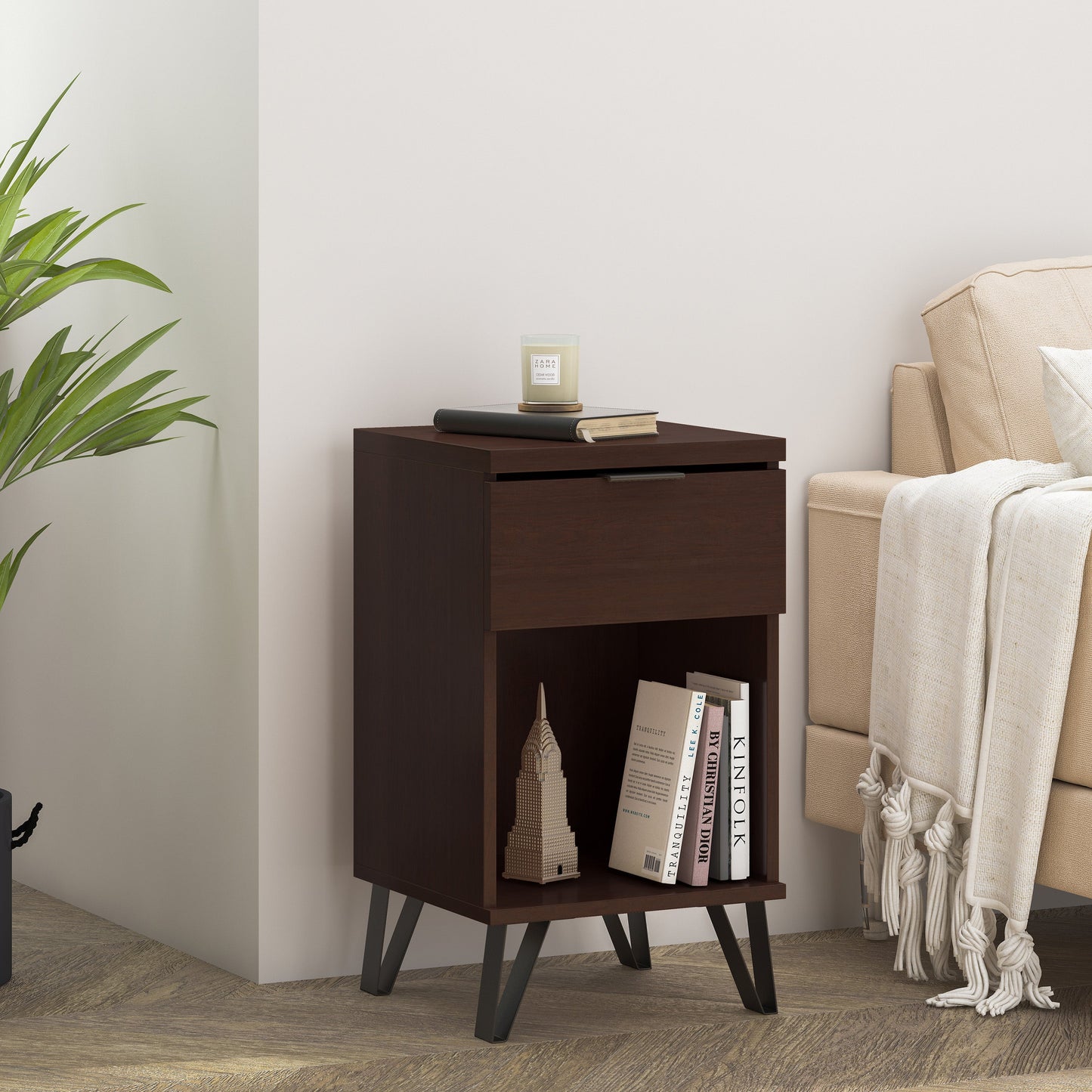 1 DRAWER TALL END TABLE - Korvel