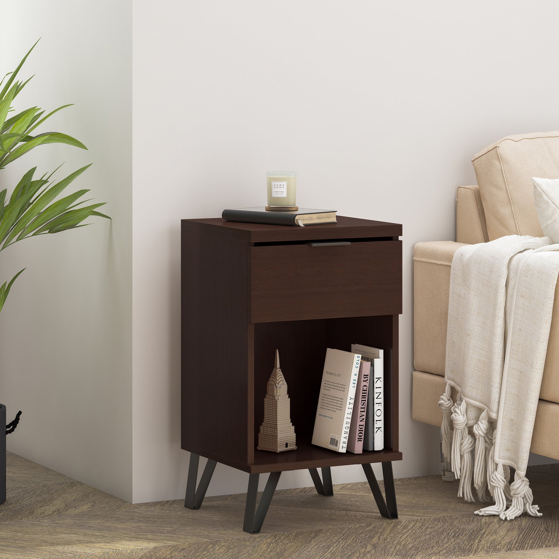 1 DRAWER TALL END TABLE - Korvel