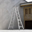 17ft Multi-Position Foldable Aluminum Ladder, A-Frame and Straight Ladder, ANSI 250lbs - Korvel