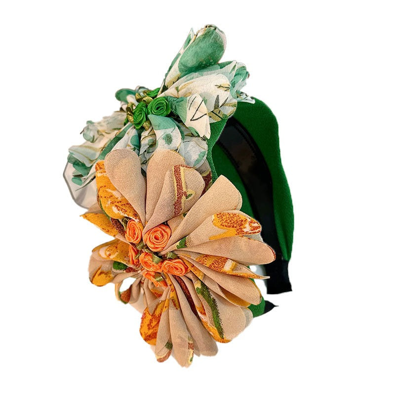 Fashionable handmade fabric flower headbands - Korvel