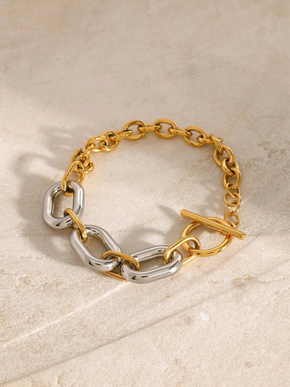 18K Gold-Plated Stainless Steel Chain Bracelet - Korvel