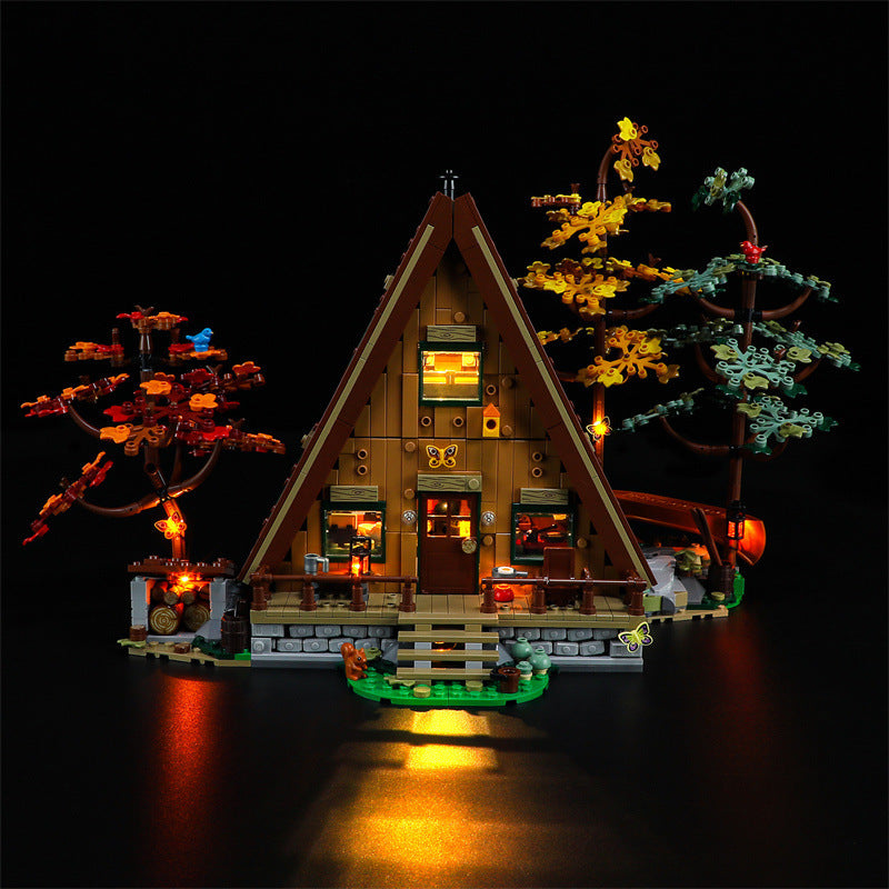 Éclairage LED pour ensemble de construction de maison en bois en forme de A