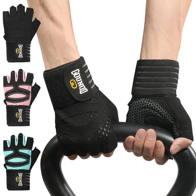 Gants de fitness mi-doigts respirants premium