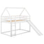 Twin Size Bunk House Bed with Slide and Ladder White - Korvel