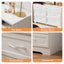 Modern 3 Drawer Bedroom Chest of Drawers with 7 Drawers Dresser Clothes Organizer -Metal Pulls White, 47.6″L x 15.7″W x 26.6″H - Korvel