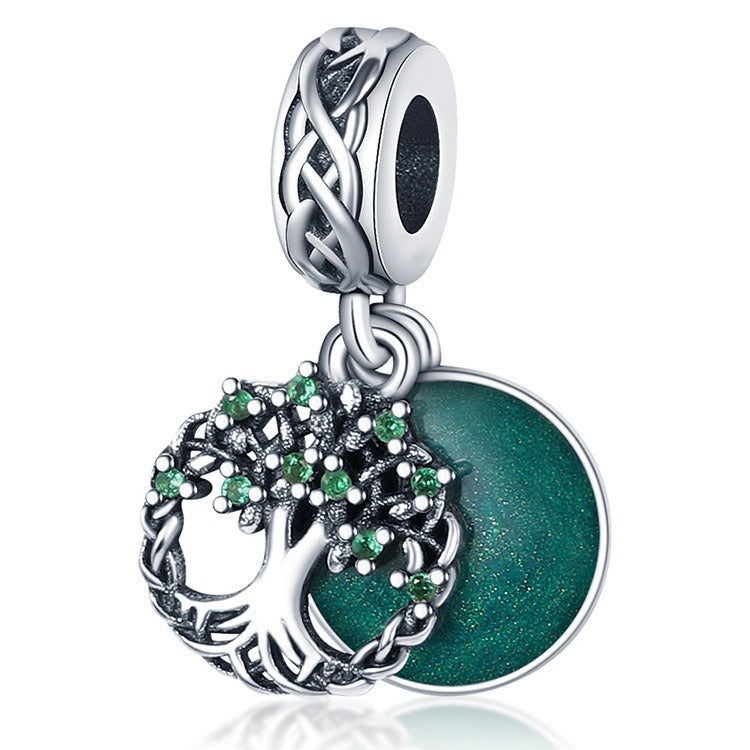 U-shaped Horseshoe Clover Wishing Tree Pendant Copper Silver Plated DIY Jewelry - Korvel