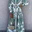 Robe Chemise Longue Élégante à Col V pour Bureau