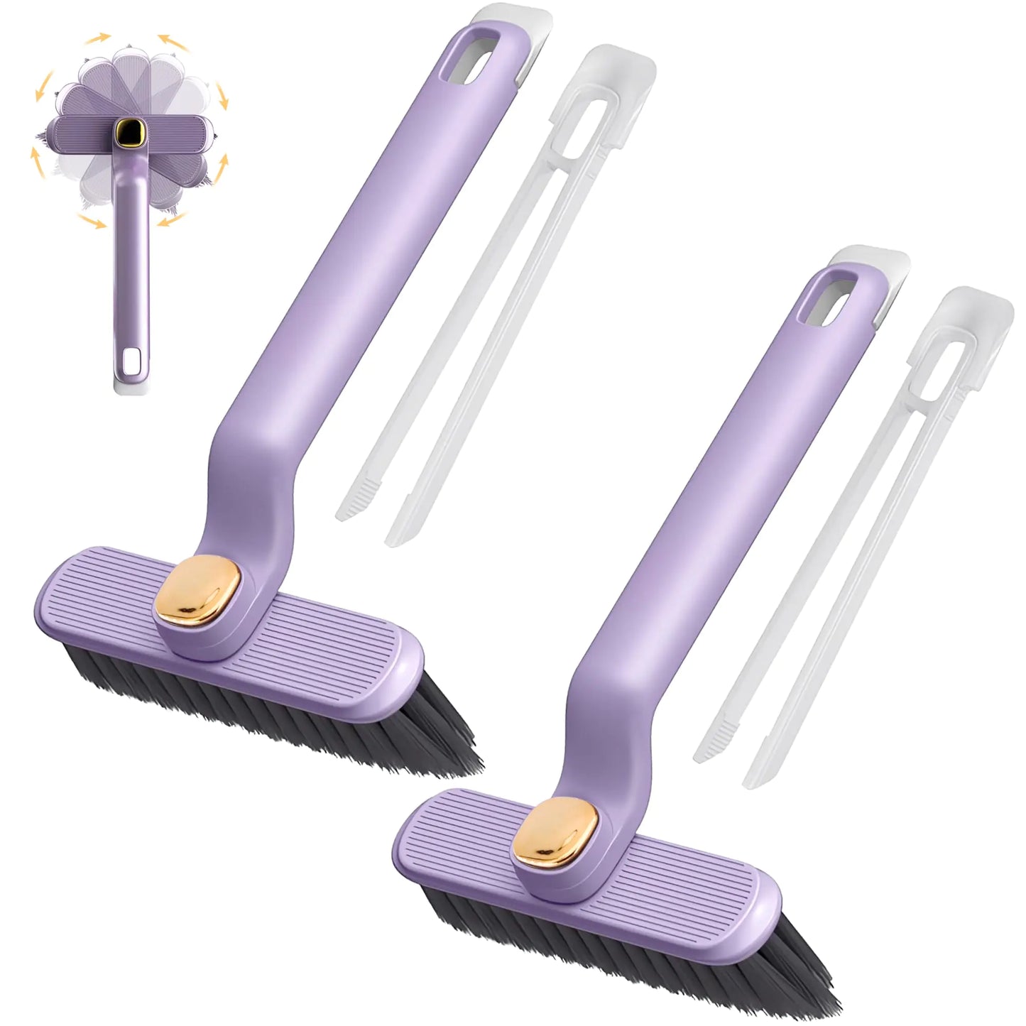 Ensemble de brosses de nettoyage à crévice rotatif de 2 pièces