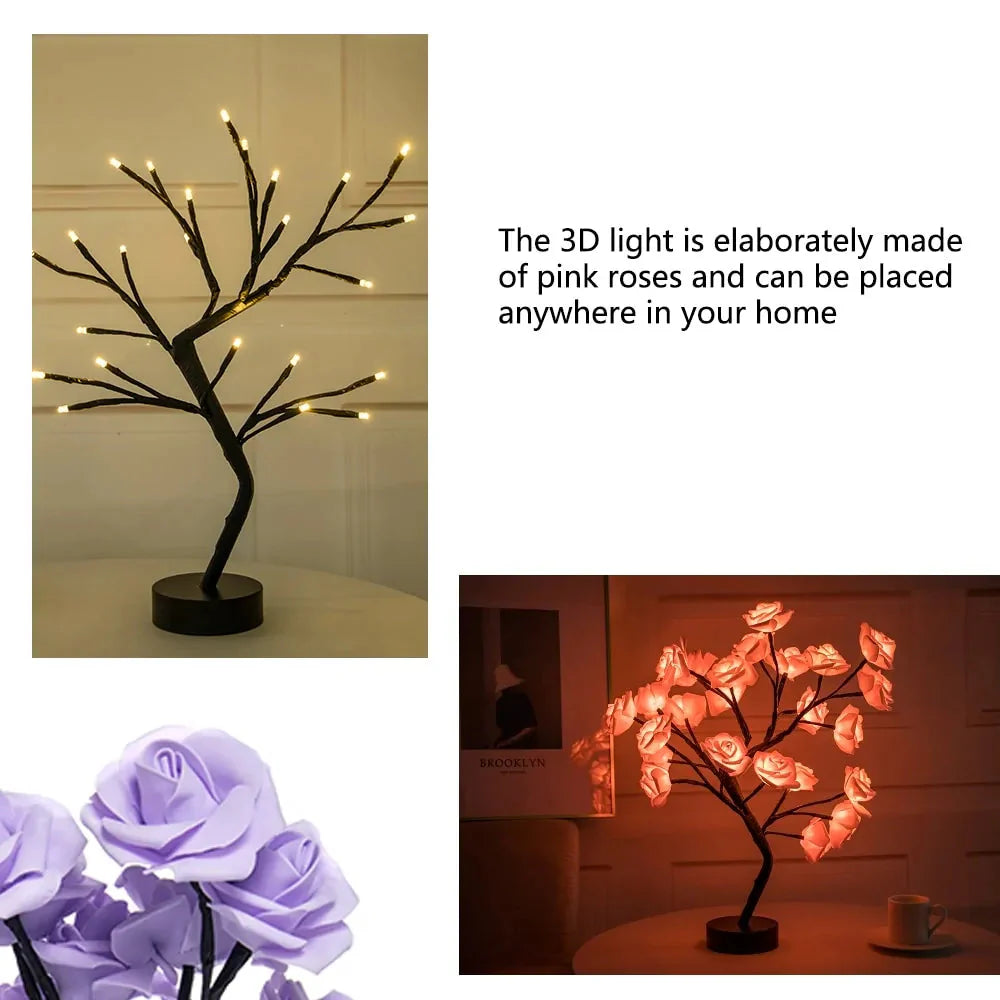 Enchanting LED Rose Flower Table Lamp