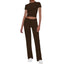 Ensemble T-shirt uni et pantalon décontracté