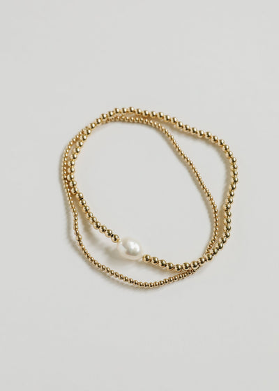 Natural Pearl & 14k Gold Filled Beaded Anklet or Bracelet