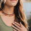 Collier Halo en Ambre de la Mer Baltique et Malachite