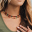 Collier Halo en Ambre de la Mer Baltique et Malachite