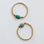 Pulsera de Turquesa Natural y Ámbar Báltico con Relleno de Oro de 14K