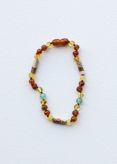 Tobillo o pulsera de ámbar del mar Báltico y aventurina
