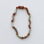 Pulsera/Anklet de Ámbar Báltico Cognac Crudo y Jade Verde