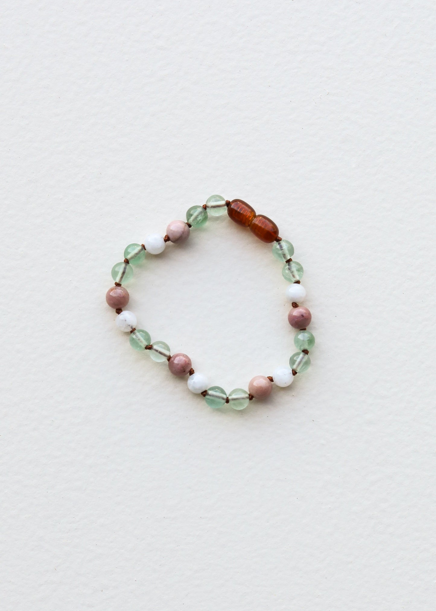 Bracelet en Fluorite, Pierre de Lune et Rhodonite