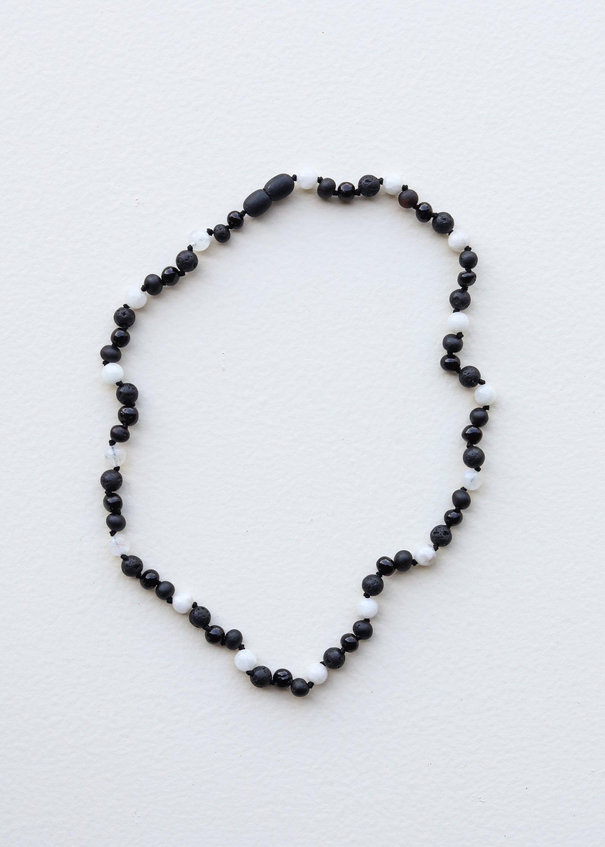 Raw Black Baltic Amber + Moonstone || Necklace - Korvel