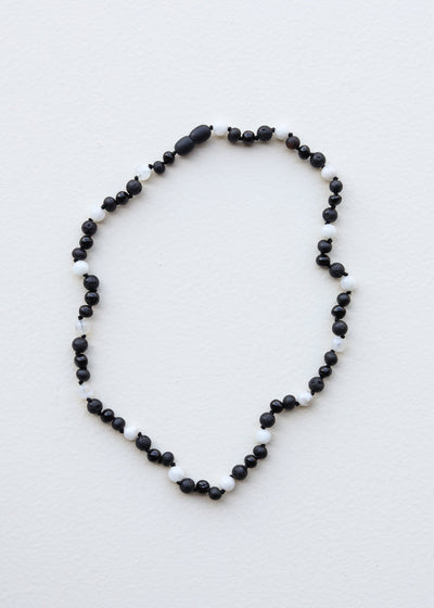 Raw Black Baltic Amber + Moonstone || Necklace - Korvel