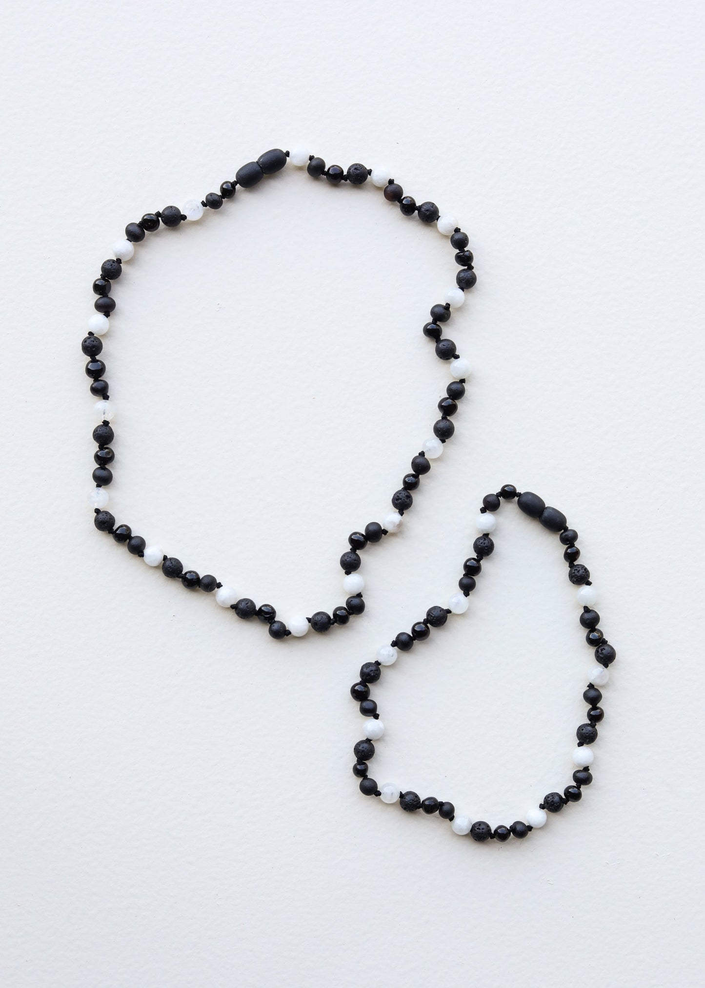 Raw Black Baltic Amber + Moonstone || Necklace - Korvel