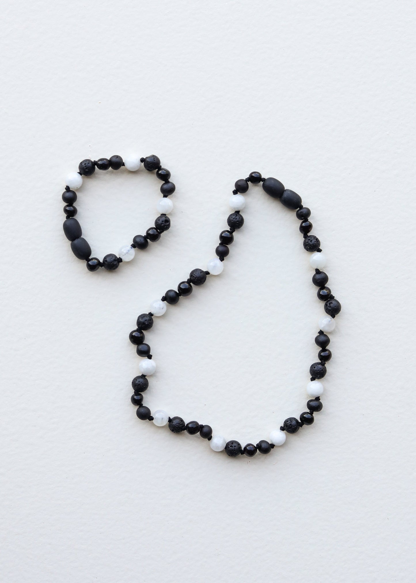 Raw Black Baltic Amber + Moonstone || Necklace - Korvel