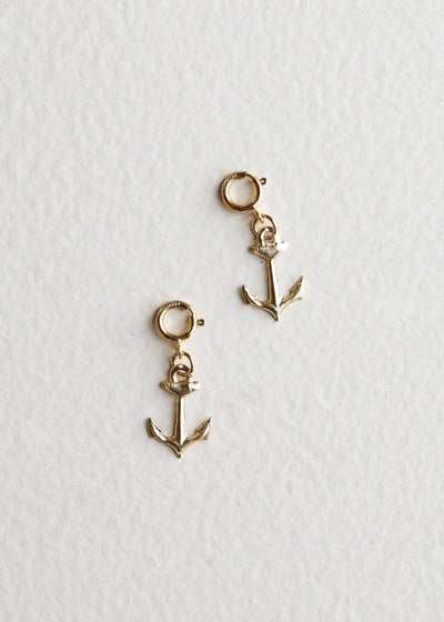 Charm en ancre en or rempli 14K