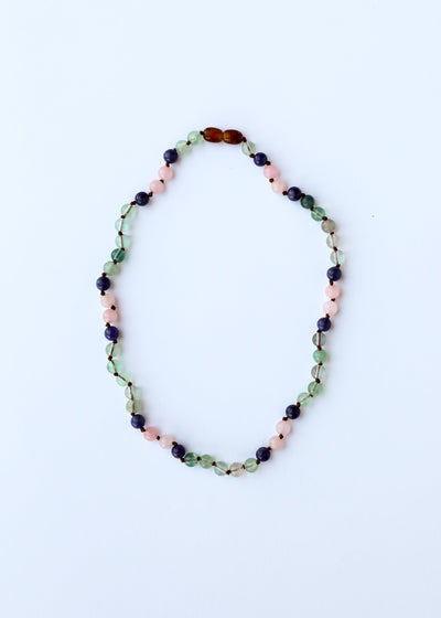 Fluorite + Lapis Lazuli + Rose Quartz || Gemstone Necklace - Korvel