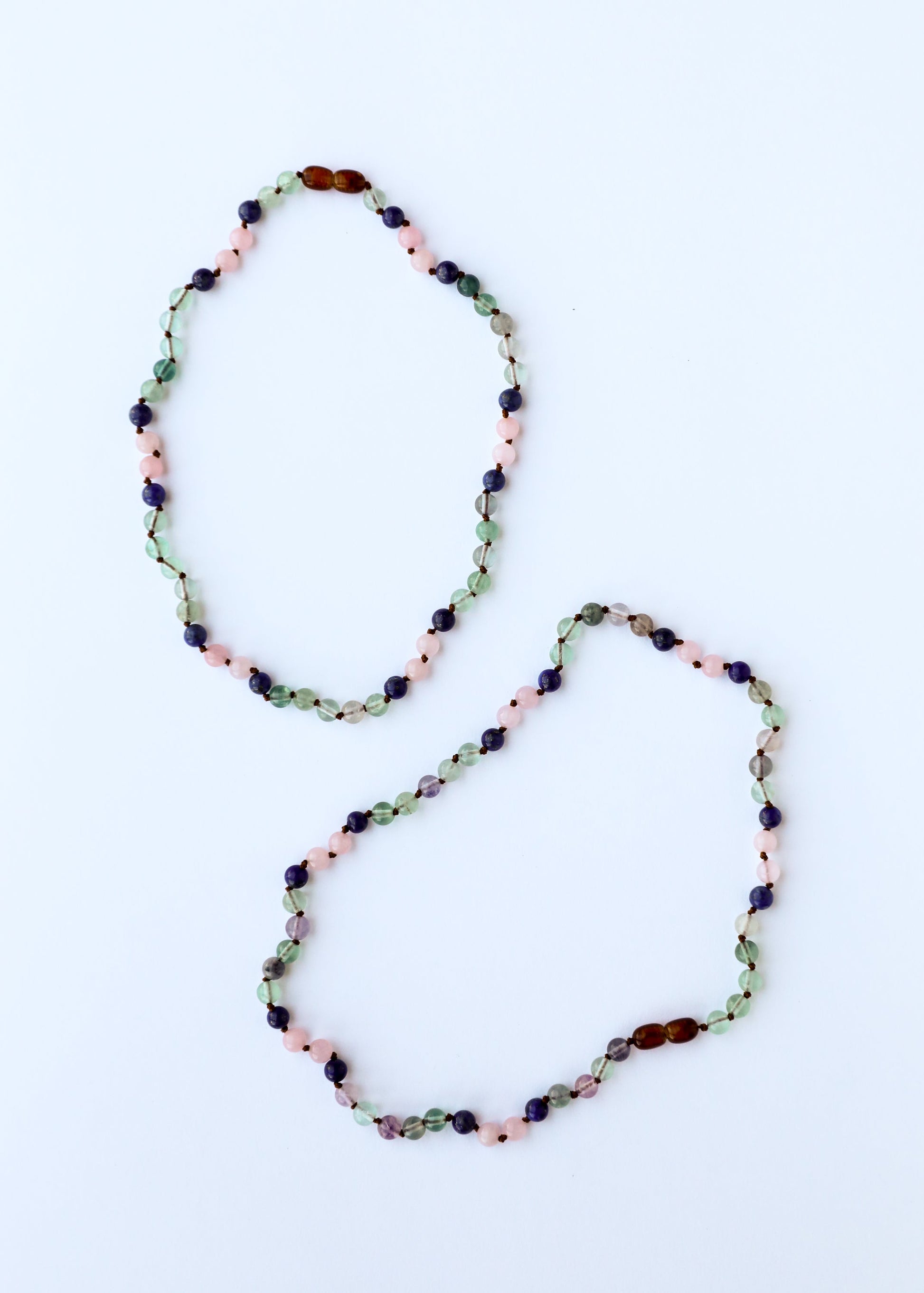 Fluorite + Lapis Lazuli + Rose Quartz || Gemstone Necklace - Korvel