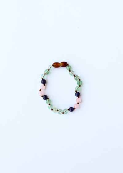 Fluorite, Lapis Lazuli & Rose Quartz Gemstone Bracelet