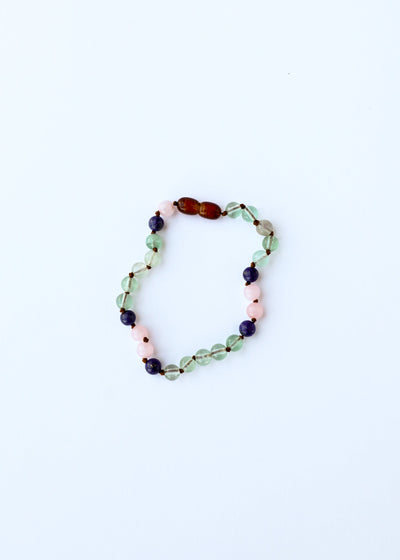 Fluorite, Lapis Lazuli & Rose Quartz Gemstone Bracelet