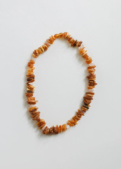 Premium Raw Baltic Amber & Rose Quartz Pet Necklace