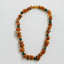 Pet Necklace: Raw Baltic Amber & Natural Green Jade