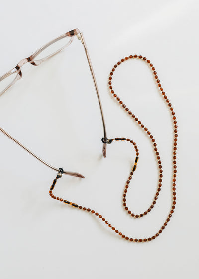Baltic Sea Amber Beaded Eyeglass Necklace - Natural Cognac