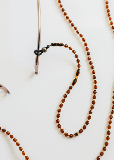Baltic Sea Amber Beaded Eyeglass Necklace - Natural Cognac