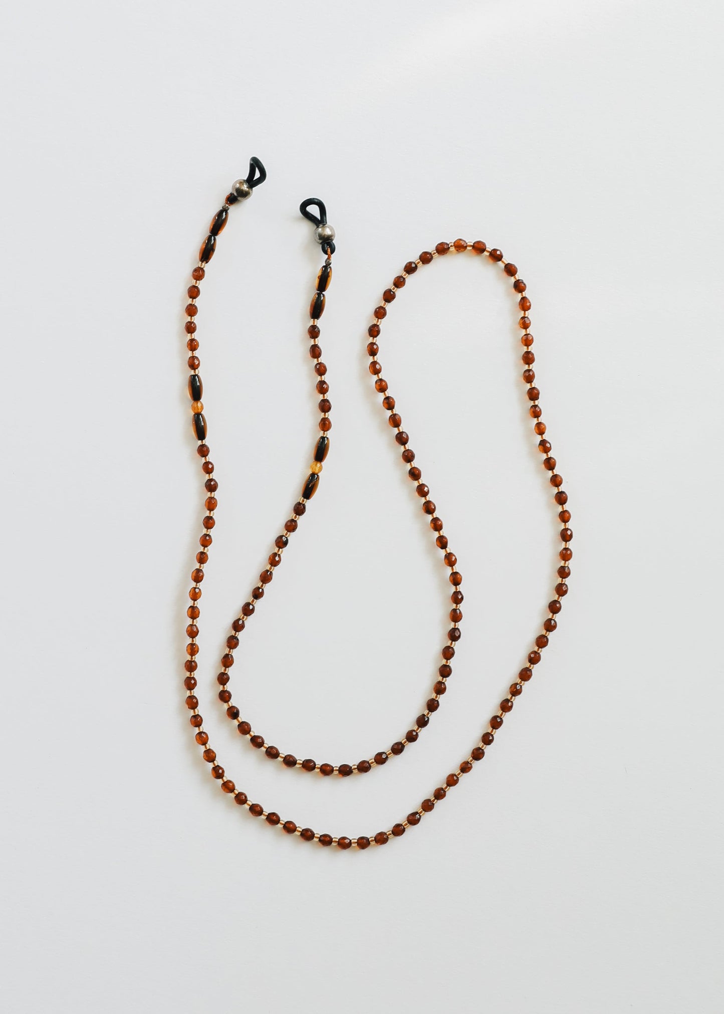 Collier de lunettes en ambre de la mer Baltique - Cognac naturel