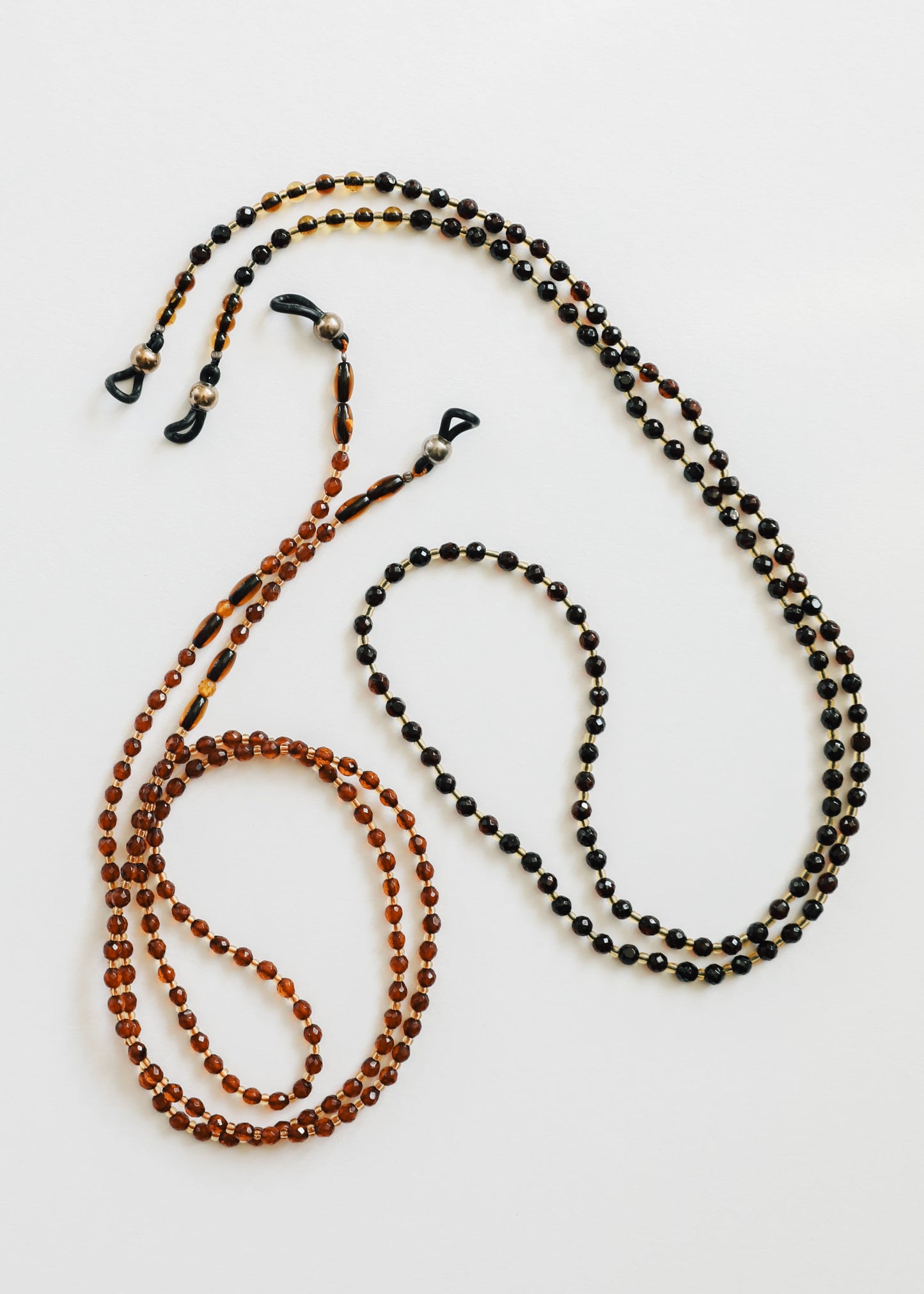 Collier de lunettes en ambre de la mer Baltique - Cognac naturel