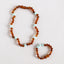 Raw Cognac Baltic Amber & Amazonite Halo Necklace