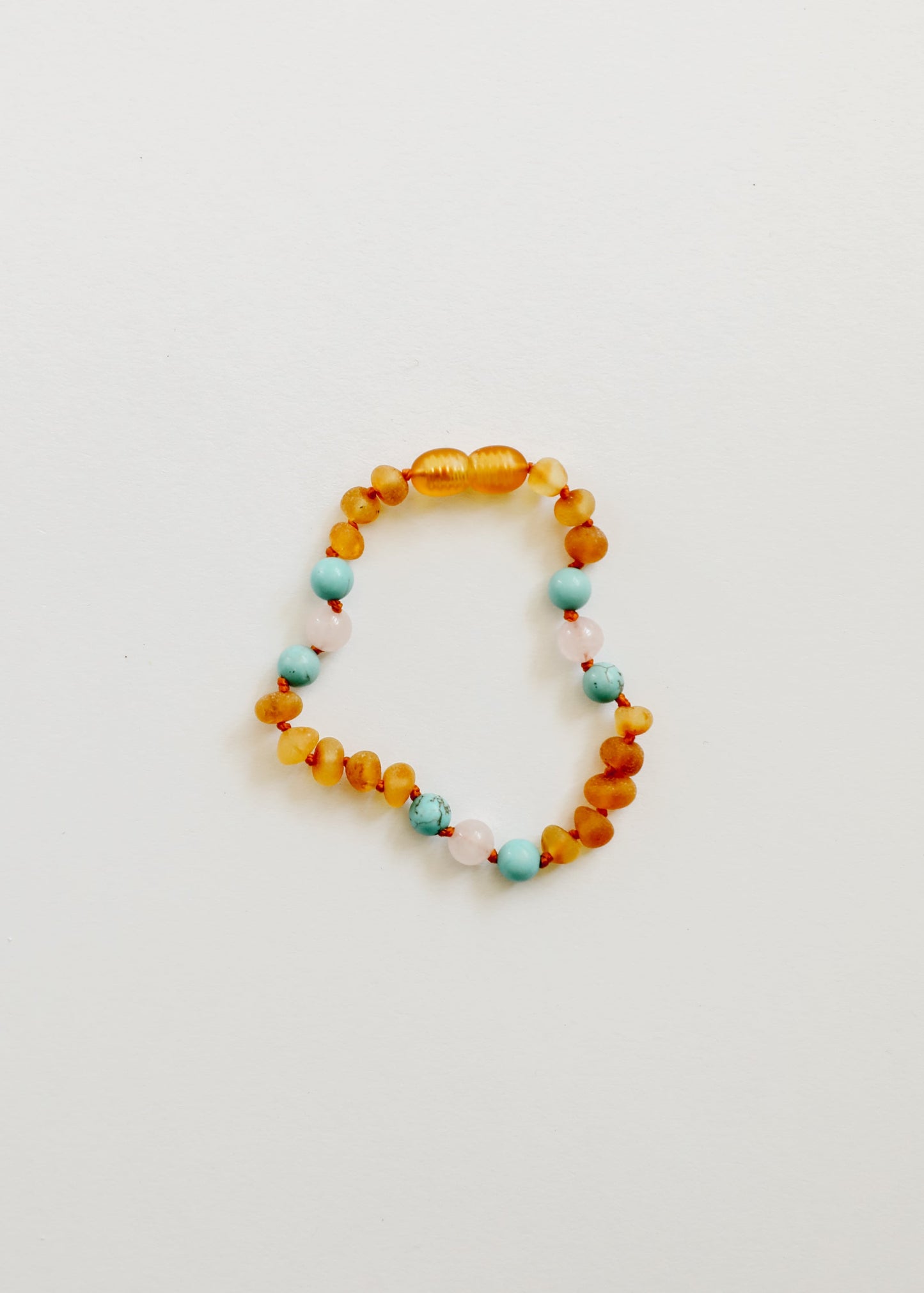 Bracelet/Anklet en Ambre Baltique Miel et Turquoise Naturelle