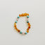 Bracelet/Anklet en Ambre Baltique Miel et Turquoise Naturelle